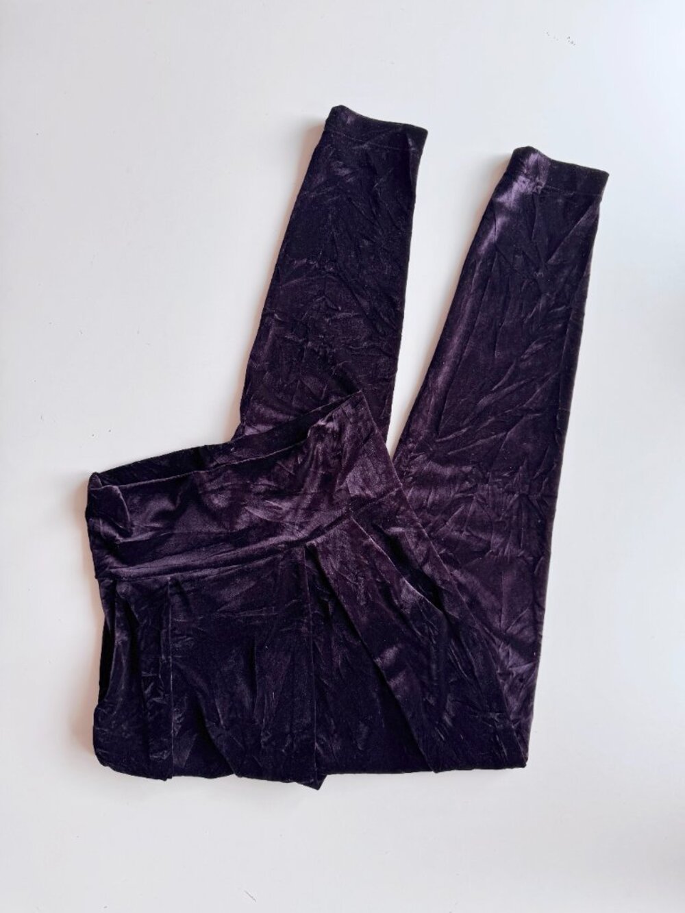 AKRIS Dark Purple Velvet Asymmetrical Overlay Jodhpur Legging Pants, Size 6